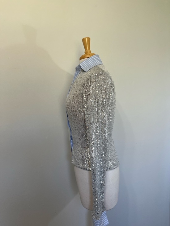 Hand Over Jack’s Womens Medium Blouse Sequin Party Ex-boyfriend Made in Spain - Picture 7 of 12